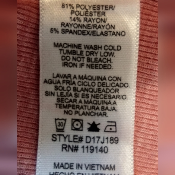 Double Zero Long sleeve Mock Neck Bodysuit, Size Large, Soft Pink color - Picture 4 of 5